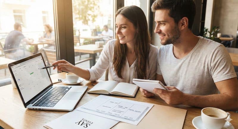 בניית לוח זמנים מושלם ליום החתונה על המחשב