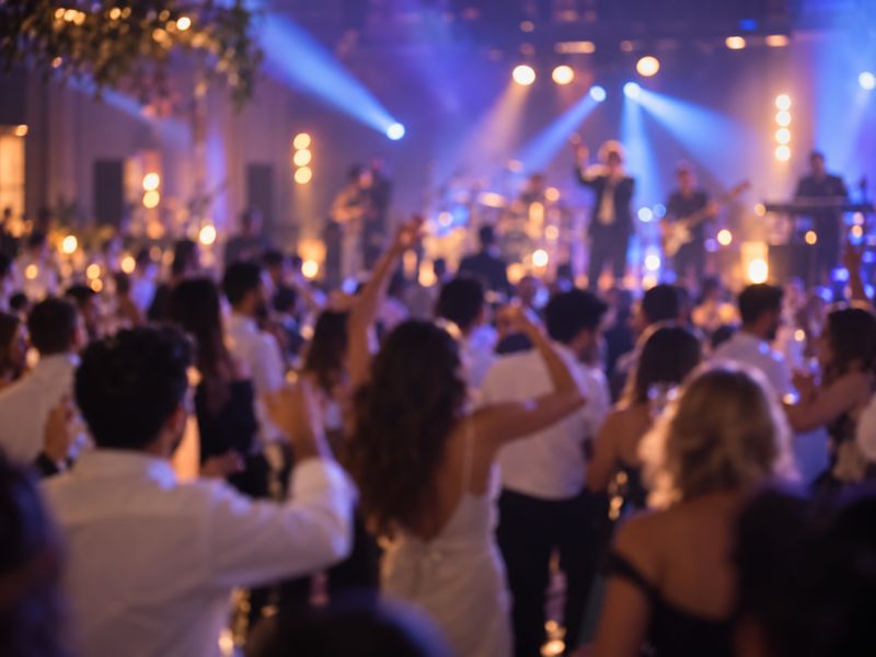 מסיבת ריקודים בחתונה להקת חתונה ואורחים רוקדים